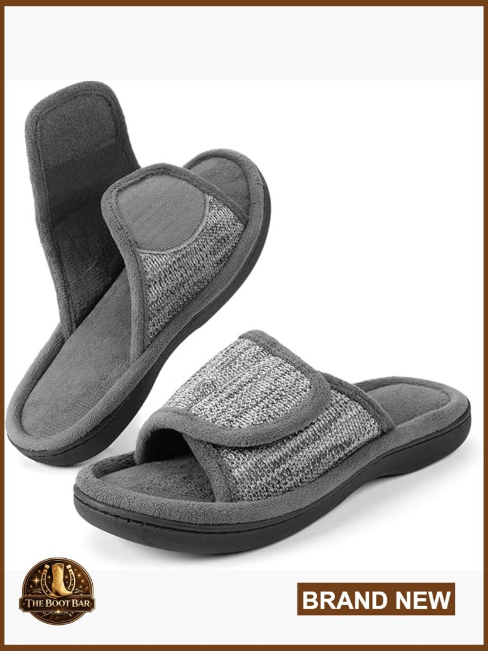 Adjustable Wrap Memory Foam Slide Slipper - Machine Washable